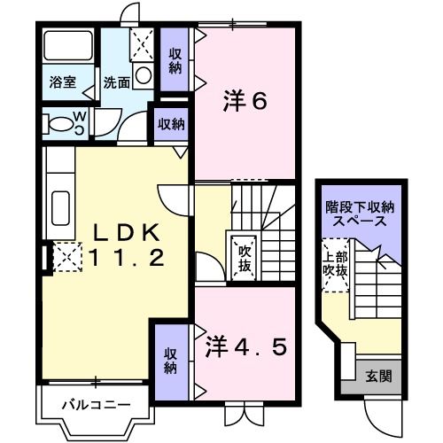 小松市宝町のアパートの間取り