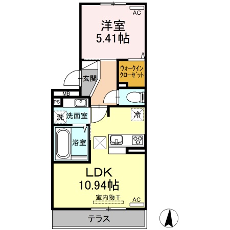 熊本市北区弓削のアパートの間取り