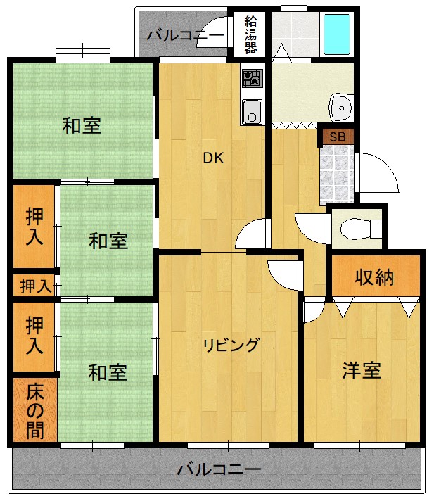 奈多団地26棟の間取り