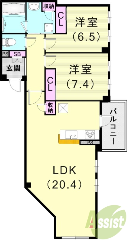 ミレーネ芦屋東山の間取り