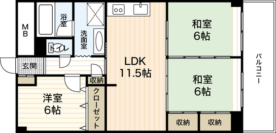 バルミー横川の間取り