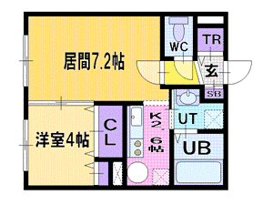 札幌市清田区真栄一条のマンションの間取り