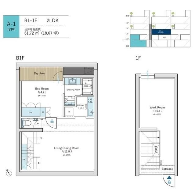 AUBE虎ノ門の間取り