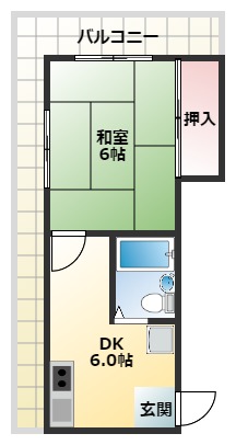 富田林市常盤町のマンションの間取り