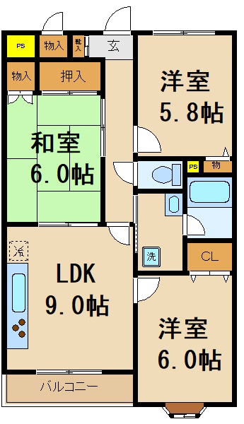 流山市西初石のマンションの間取り