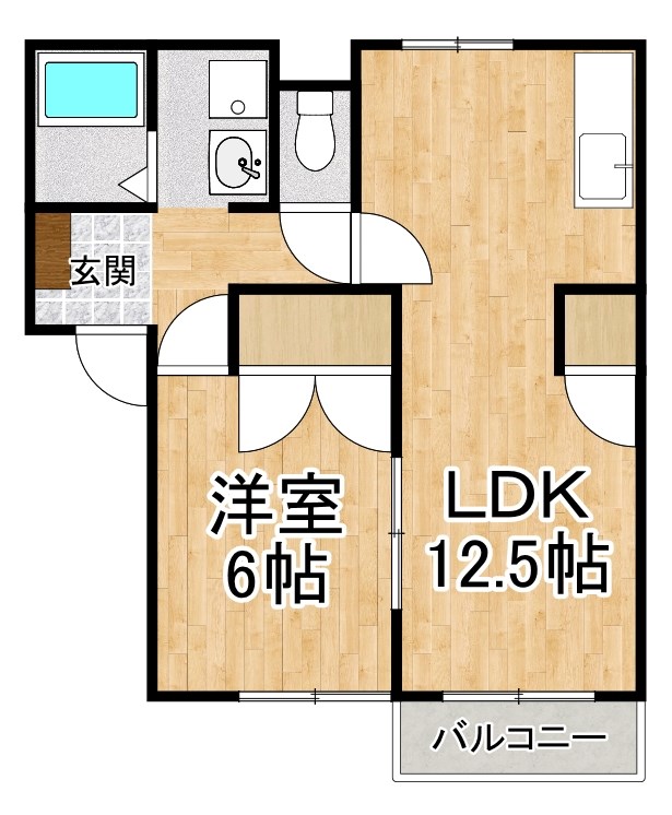 大津市唐崎のアパートの間取り