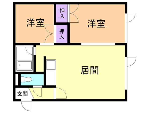 苫小牧市光洋町のアパートの間取り