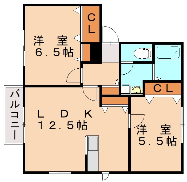 大野城市上大利のアパートの間取り