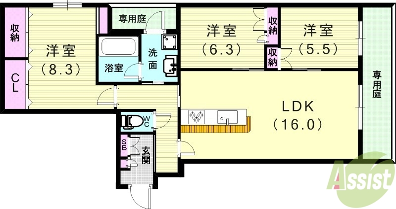 エクセレントガーデンヒルズAの間取り