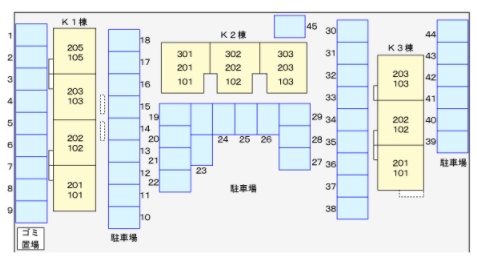 【ビューパレスＫ１の駐車場】
