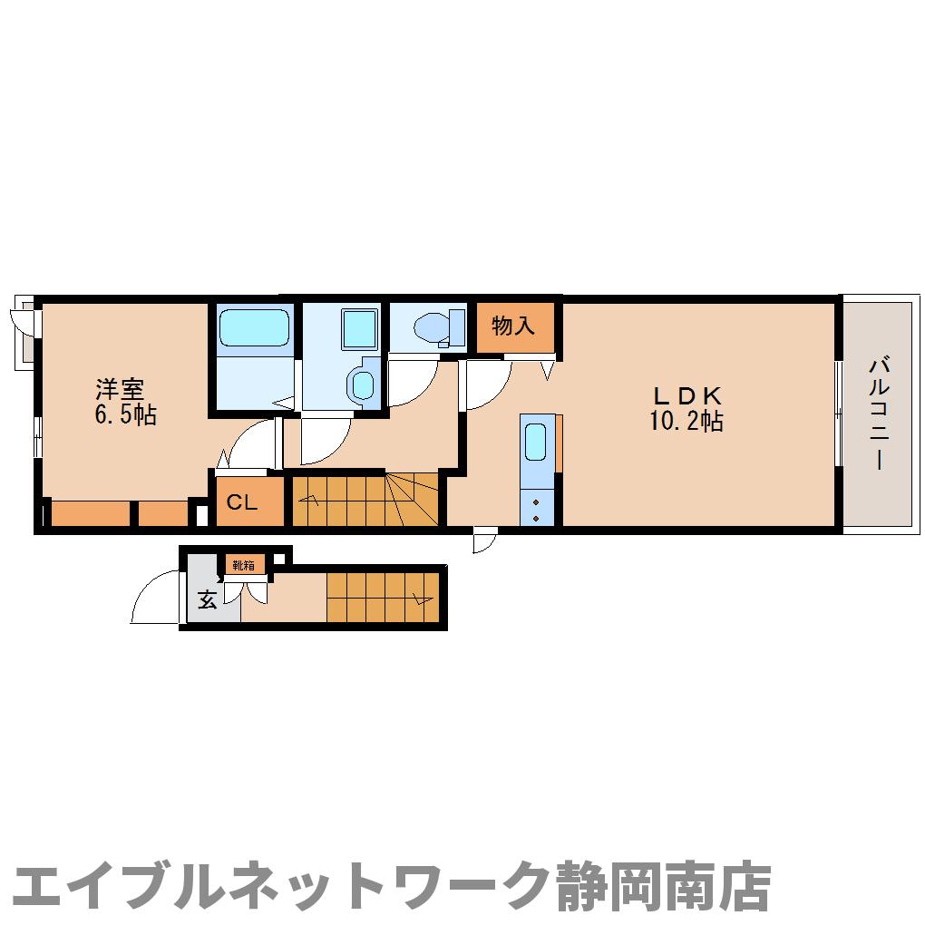 藤枝市音羽町のアパートの間取り