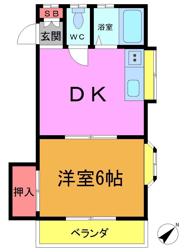 市川市鬼高のアパートの間取り