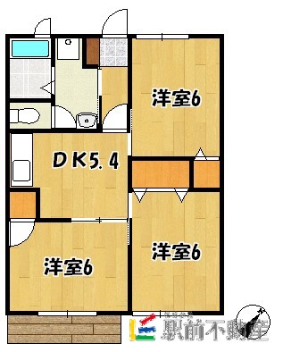 大牟田市大字橘のアパートの間取り