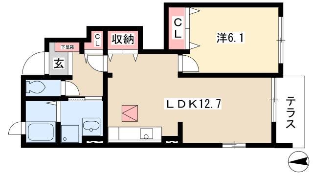 オーベルジーヌ・ドゥーの間取り