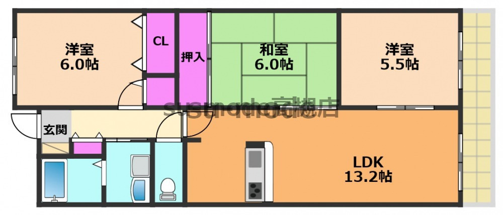 グリーンヒルズ高槻の間取り