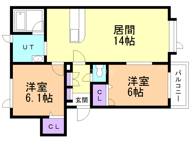 札幌市東区北四十二条東のアパートの間取り