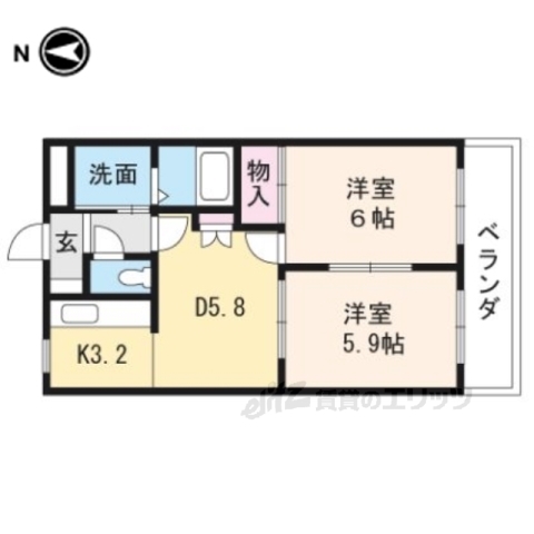 【東近江市札の辻のアパートの間取り】