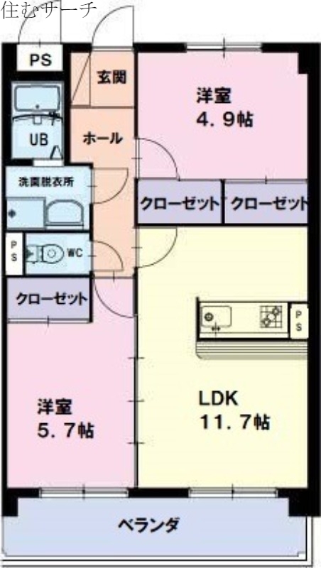 プリリアンスＴＡＫＥＫＯＳＨＩ Aの間取り