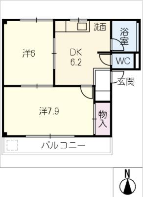 瑠璃小路町２丁目アパートの間取り