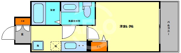 大阪市中央区東高麗橋のマンションの間取り