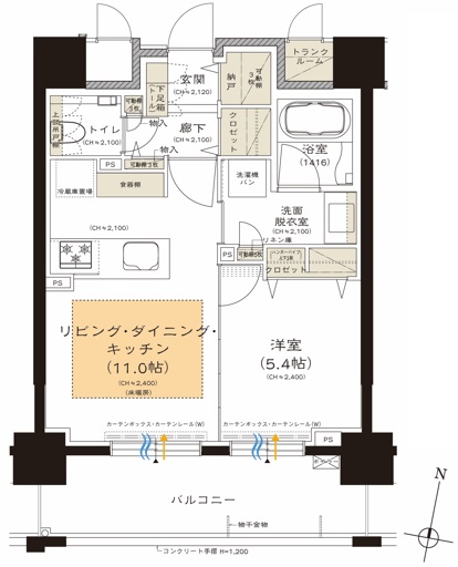 クリーンリバーフィネス北24条ステーションフロントの間取り写真