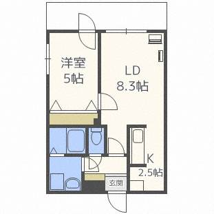 札幌市北区北三十八条西のマンションの間取り