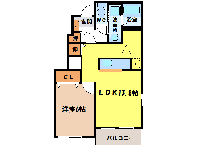 鳴門市撫養町斎田のアパートの間取り