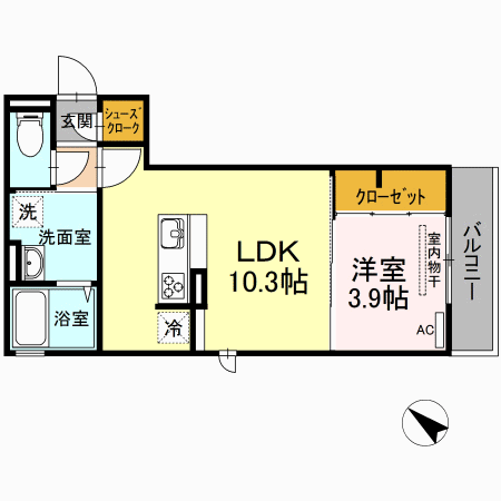 Ｄ－ｒｏｏｍ下大利駅前の間取り