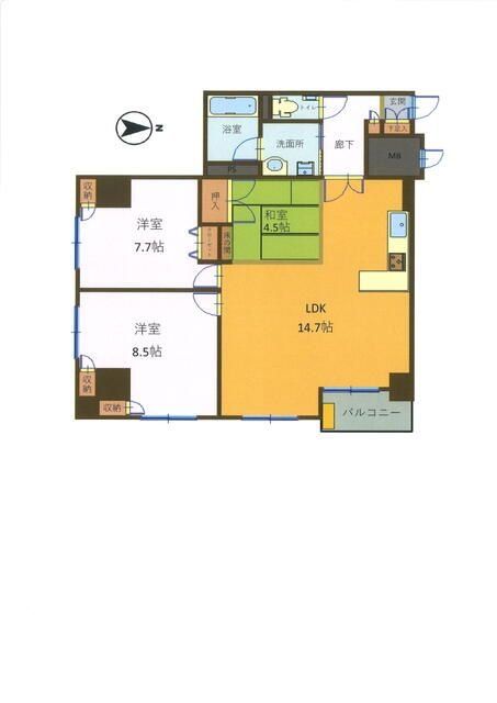 府中市宮西町のマンションの間取り