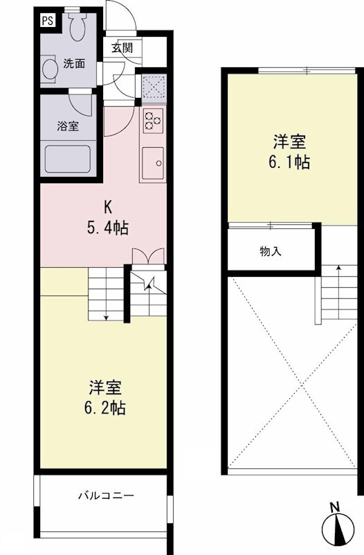 Hi-ROOMS桜上水Bの間取り