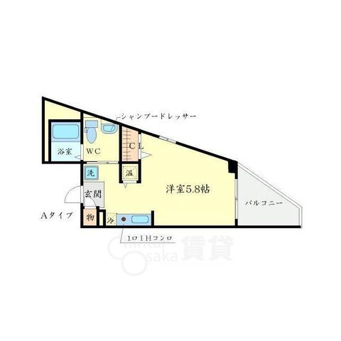 豊中市上新田のマンションの間取り