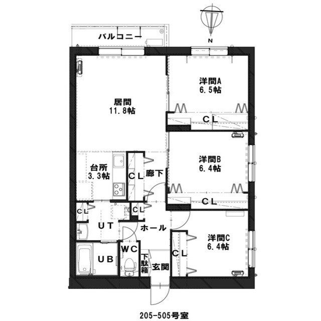 グランメール行啓通の間取り