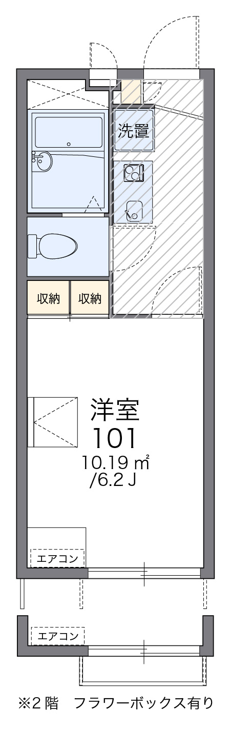 レオパレスリバーサイド播磨の間取り