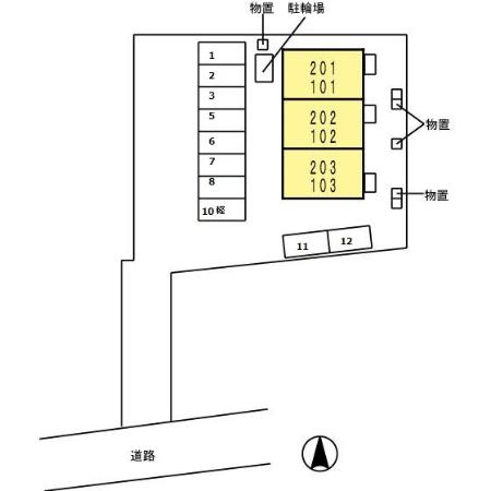 【松江市山代町のアパートの駐車場】