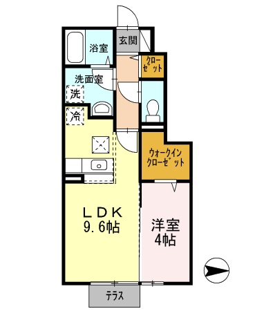 松江市山代町のアパートの間取り