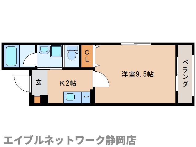 静岡市葵区新通のマンションの間取り