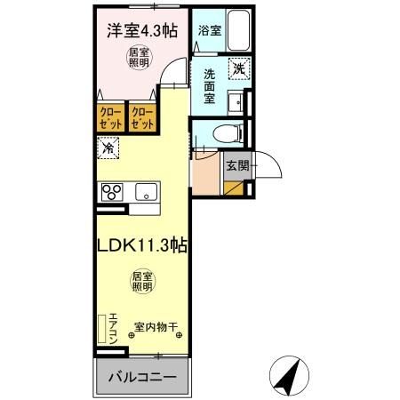 神栖市知手中央のアパートの間取り