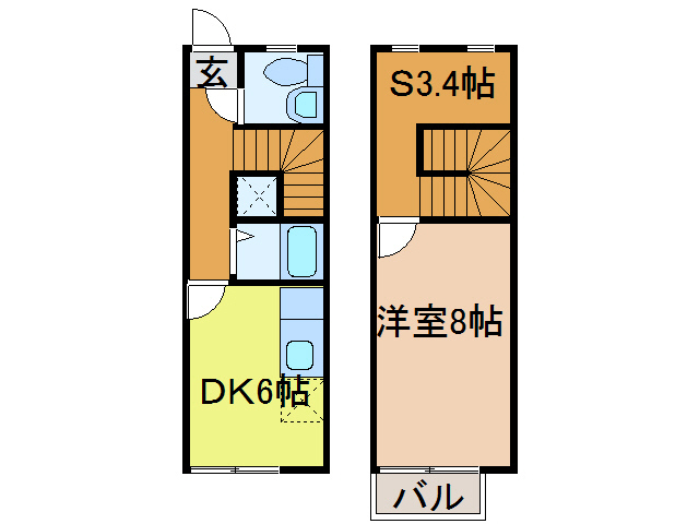 大村市溝陸町のアパートの間取り