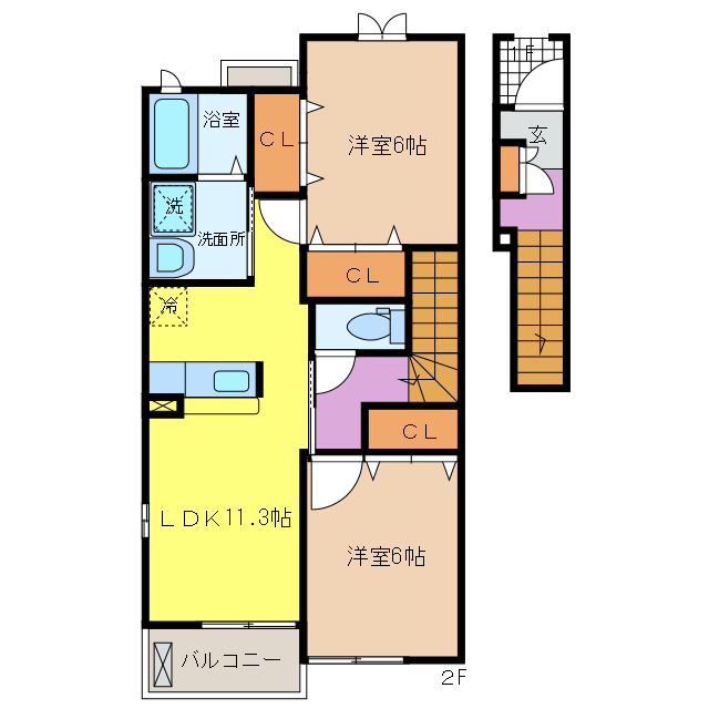 大村市皆同町のアパートの間取り