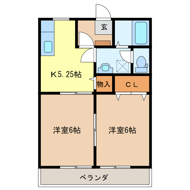 セジュール長尾Cの間取り