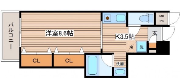 広島市中区東平塚町のマンションの間取り