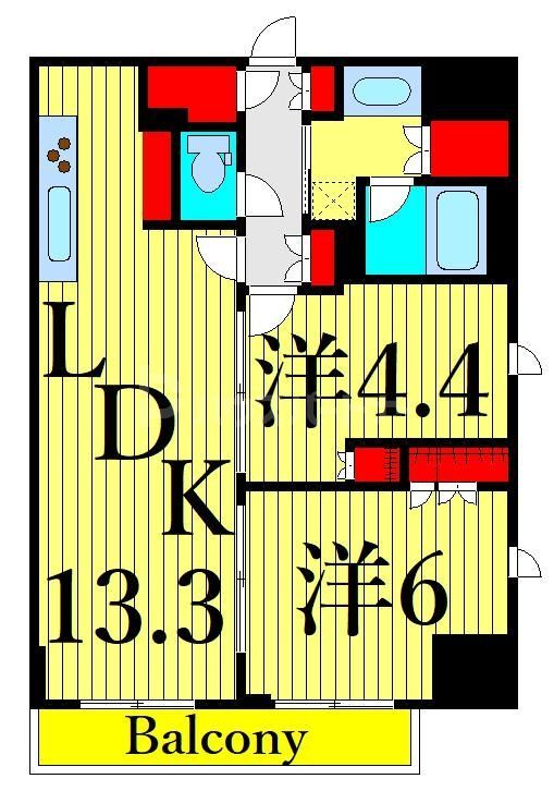 台東区東上野のマンションの間取り