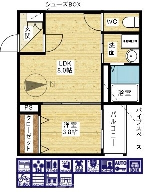 大阪市淀川区田川のアパートの間取り