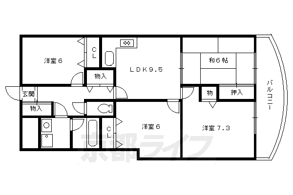 リーブルショーザンの間取り