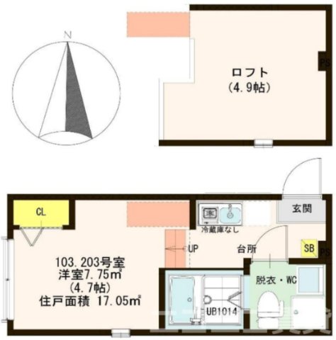 足立区西加平のアパートの間取り