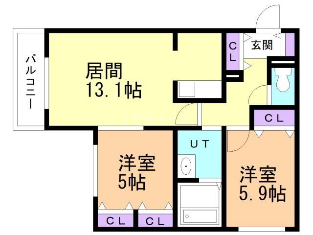 札幌市白石区菊水七条のマンションの間取り