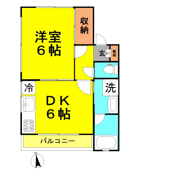 新宿区赤城下町のアパートの間取り