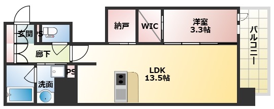 RJRプレシア南堀江の間取り