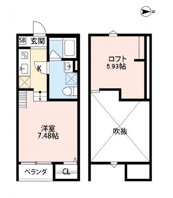 東大阪市近江堂のアパートの間取り