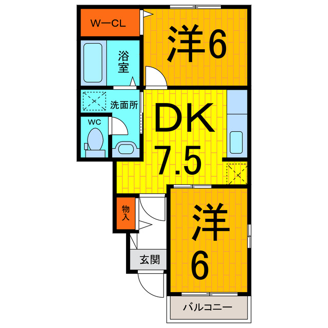 鳴門市大津町木津野のアパートの間取り